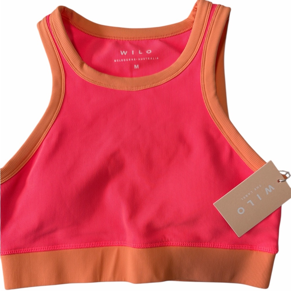 Wilo Women's Pink and Orange Sports Bra
